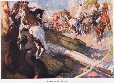 Sticking up the gold escort by George Washington Lambert